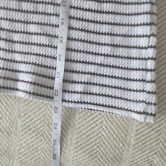 Madewell Textured Stripe Short Sleeve Sweater Top Women White Brown Size Medium - Picture 7 of 10